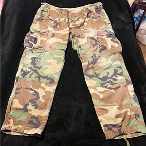 Unisex Woodland Camouflage Cargo Pants Adjustable! 35-39x28-32